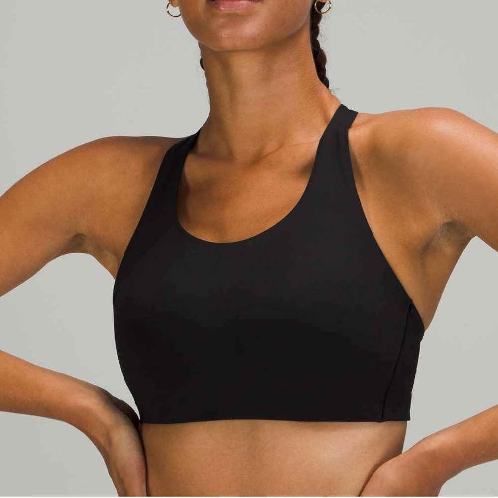 Lululemon Sports Bra Energy Bra High Support  Black Cross Back Womens 34C